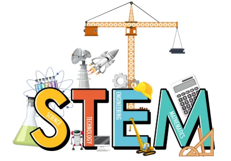 science, technology, engineering, math letters with images